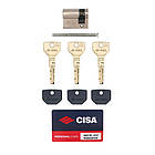 Циліндр половинка CISA ASIX P8 60 (50*10) нікель матовий 3 ключі, фото 8