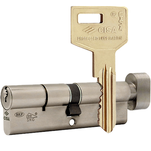 Циліндр CISA C3000 95T (55*40T) нікель матовий 3 ключі, фото 1