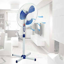 Вентилятор підлоговий FS-1619 16" 40 см 35 Вт біло-синій, фото 3