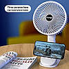 Вентилятор акумуляторний МКС112 настільний та ручний на прищіпці USB, фото 7