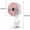 Вентилятор акумуляторний МКС112 настільний та ручний на прищіпці USB, фото 9