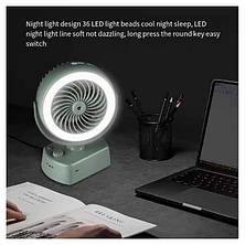 Вентилятор акумуляторний настільний YT-M2028 3 в 1 із зволоженням та підсвічуванням USB зелений, фото 3