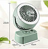 Вентилятор акумуляторний настільний YT-M2028 3 в 1 із зволоженням та підсвічуванням USB зелений, фото 7