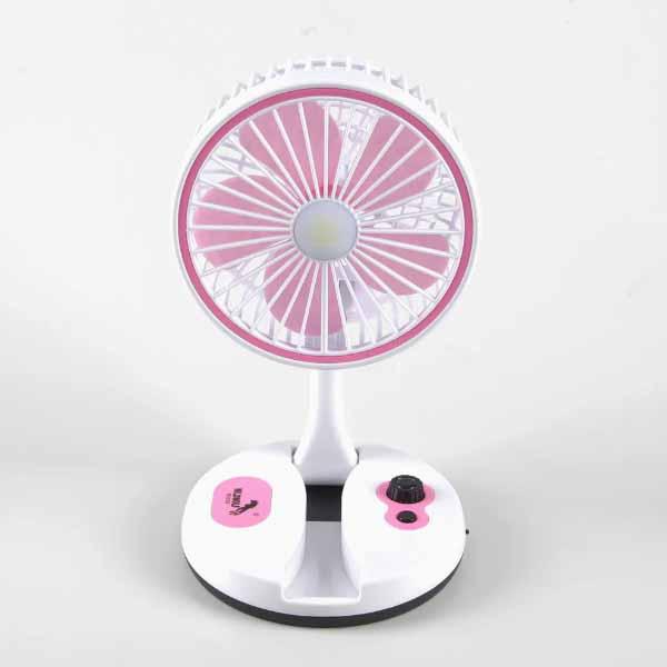 Вентилятор акумуляторний настільний з підсвічуванням USB YS-М2026 рожевий