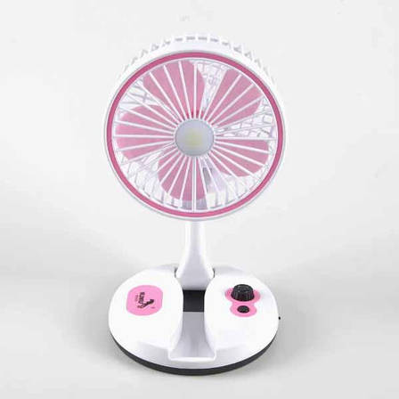 Вентилятор акумуляторний настільний з підсвічуванням USB YS-М2026 рожевий, фото 1