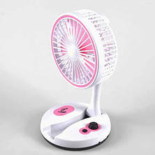 Вентилятор акумуляторний настільний з підсвічуванням USB YS-М2026 рожевий, фото 2