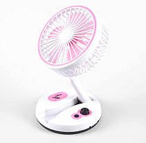 Вентилятор акумуляторний настільний з підсвічуванням USB YS-М2026 рожевий, фото 4
