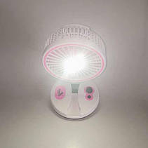Вентилятор акумуляторний настільний з підсвічуванням USB YS-М2026 рожевий, фото 5