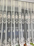 Розкішна тюль із оксамитом і стразами. Тюль у зал, спальню, вітальню, фото 2