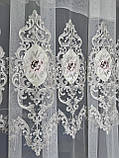 Розкішна тюль із оксамитом і стразами. Тюль у зал, спальню, вітальню, фото 9