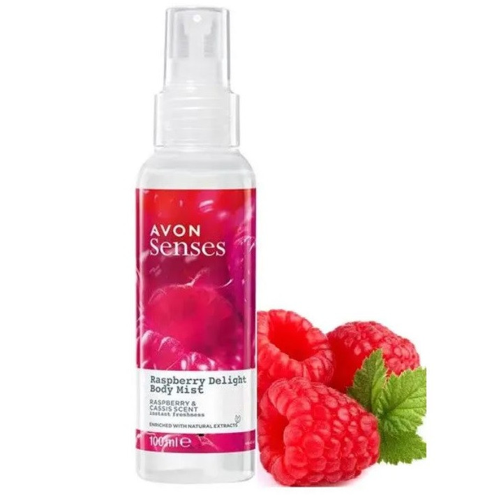 Освіжаючий лосьйон-спрей для тіла «Малинове задоволення» AVON Senses 100 мл