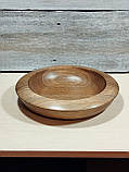 Салатник дерев'яний з горіха ручної роботи. Діаметр 25 см., фото 4