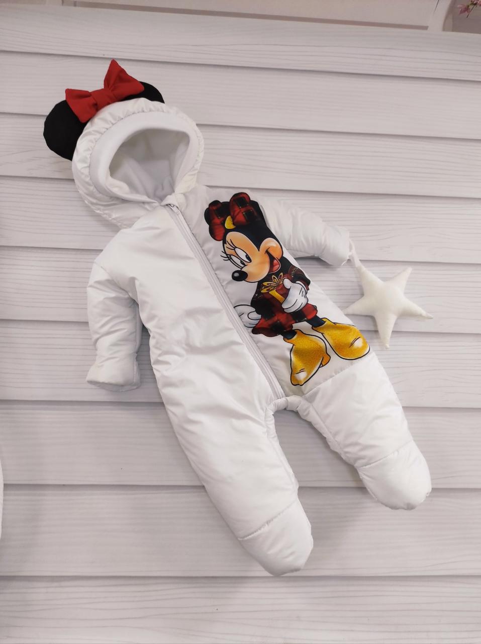 Дитячий теплий чоловічок комбінезон осінь весна зима 0-3 міс 56-62 розмір