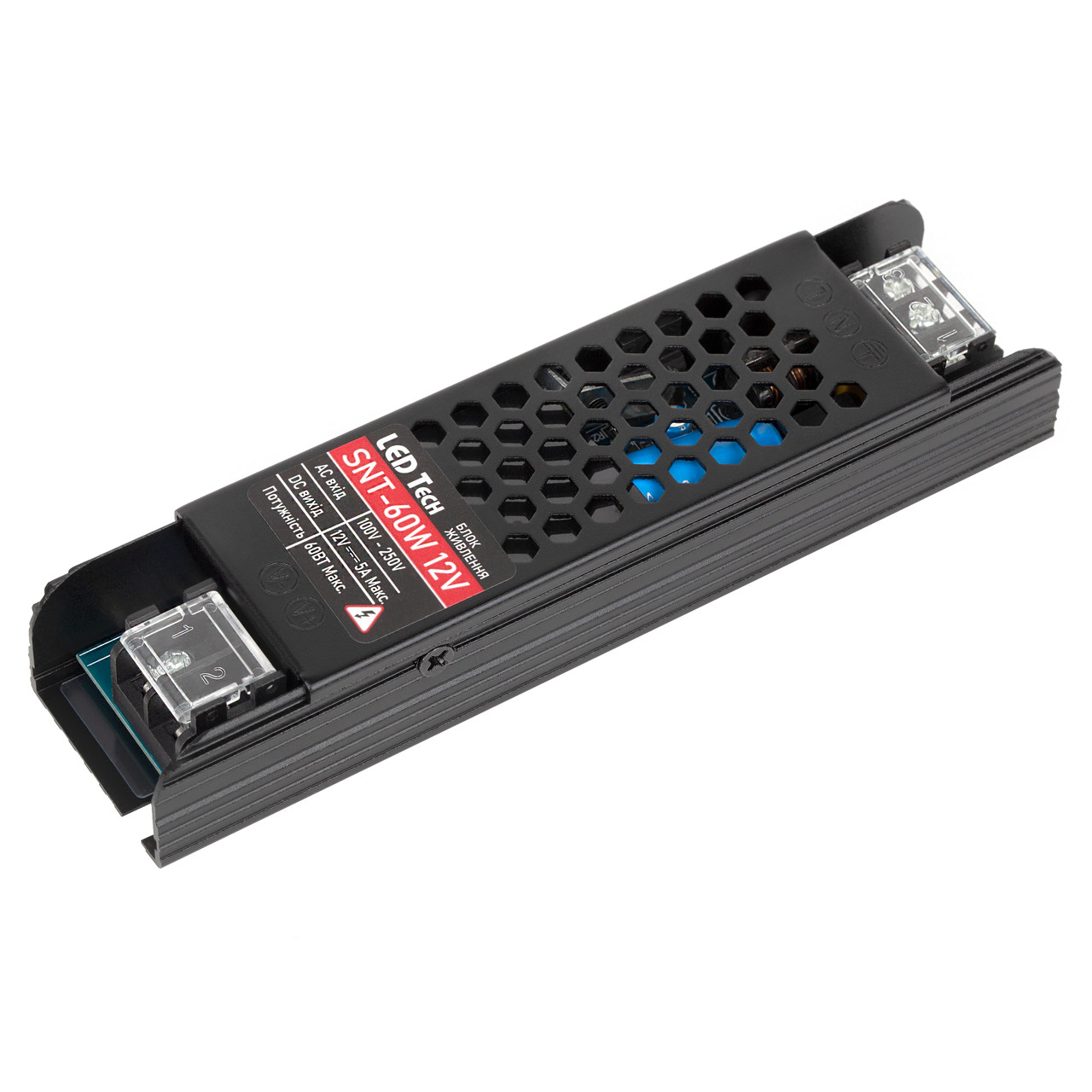 Блок живлення LEDTech 12v 5а 60 Вт. Преміальна тонка серія "SNT". Гарантія 2 роки