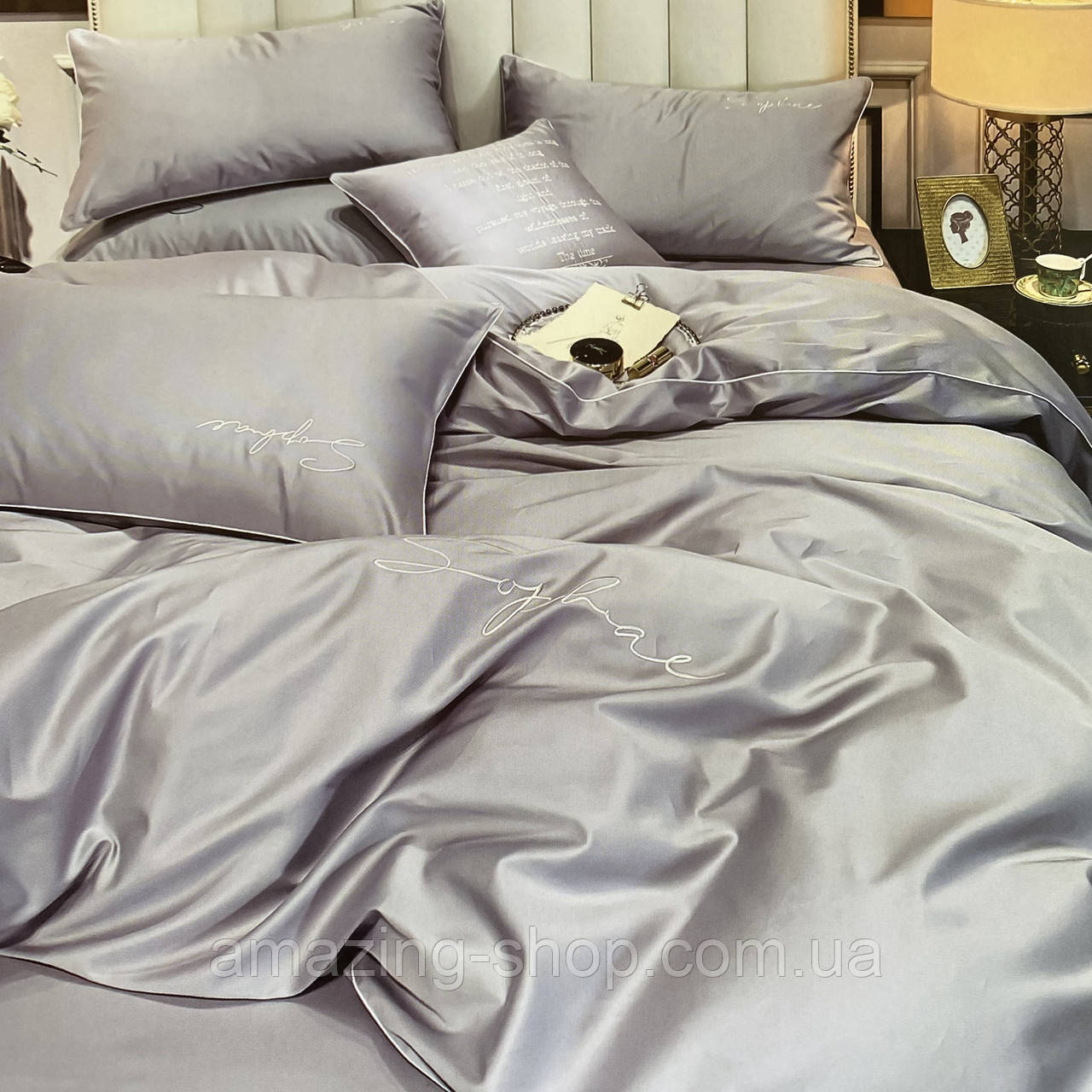 Двоспальна постільна білизна високої якості із сатину 180*220 см. Розмір 2.0, фото 1
