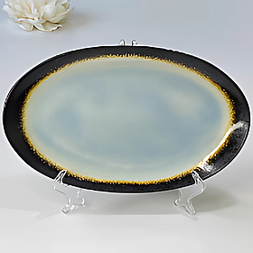 Тарілка овальна "Сонце пустелі" блакитна 35×23×2,8 см, кераміка