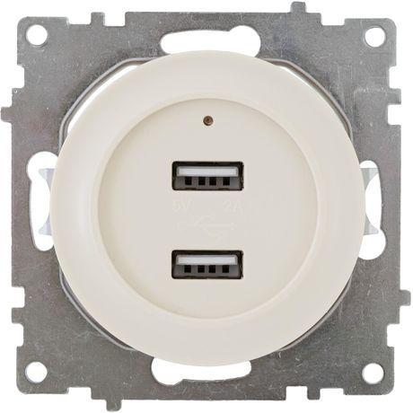Розетка USB подвійна з індікатором Бежевий OneKeyElectro 1E10351301