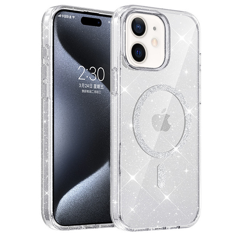 Чехол TPU Eclipse Sparkle (MagFit) для Apple iPhone 11 (6.1") Clear, фото 1