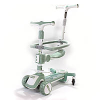 Чотирьохколісний дитячий самокат Scooter Vitality з музикальною платформою, що світиться, зелений