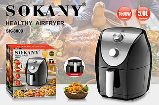 Аерофритюрниця AirFryer Sokany SK-8009 на 5 л, 1500 Вт із таймером, фото 5