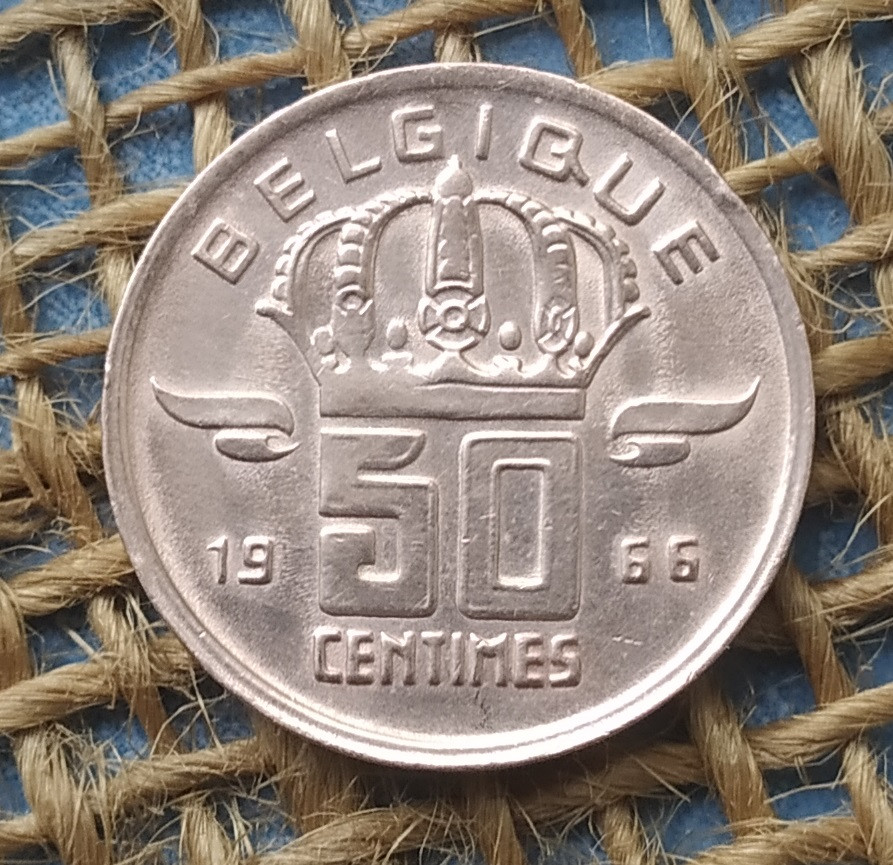 50 сантимiв 1966 року. Бельгiя, фото 1