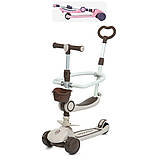 Самокат iTrike 5в1 JR3-133-BRN з батьківською ручкою, українська музика, фото 4