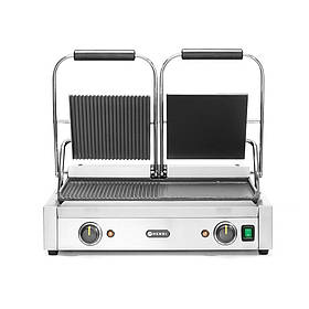 Притискний гриль Hendi 263907 двопостовий праворуч рифлений / зліва гладкий