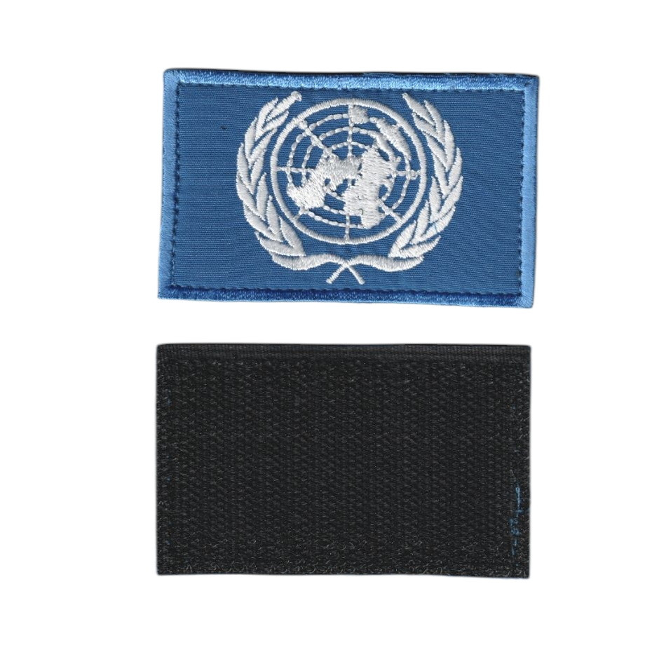 Шеврон військовий / армійський,ООН, на липучці, ЗСУ. на синьому , 5 см * 8см, фото 1