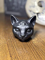 Статуетка Кошеня Три оки FullBlack ABC handmade