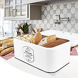 Хлібниця для кухні Maestro Paris Maison MR-1771-S Ємність для зберігання хліба з вуглецевої сталі Білий, фото 5