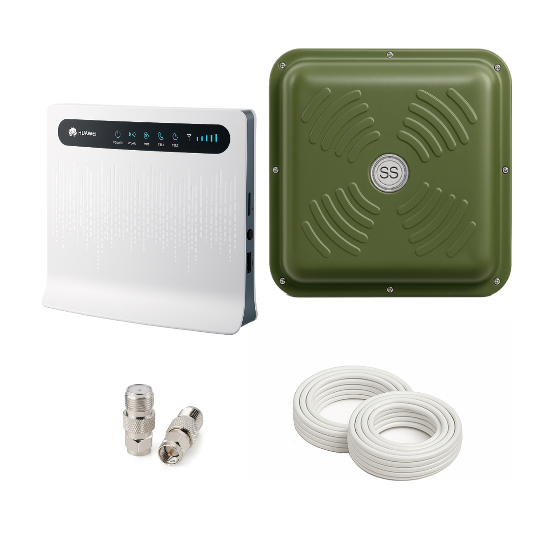 Інтернет комплект стаціонарний wifi роутер Huawei B593 та антена панельна ENERGY MIMO 2x15 дБ