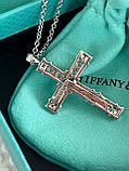 Тіффані підвіска хрест циркони посріблення, фото 8