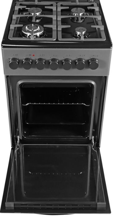 Плита газоелектрична Grunhelm FG5612DG дзеркальна темно-сіра - фото 1 - id-p2613515408