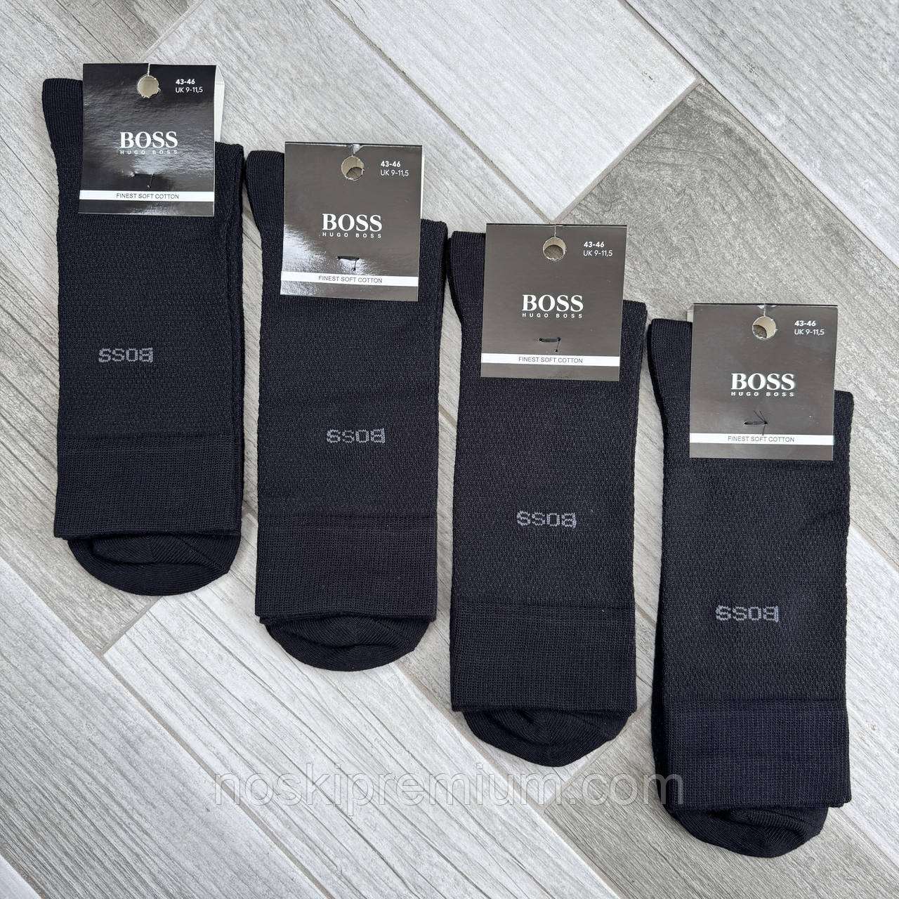 Шкарпетки чоловічі сітка бавовна Hugo Boss, Туреччина, розмір 29-31 (43-46), чорні, 05608, фото 1