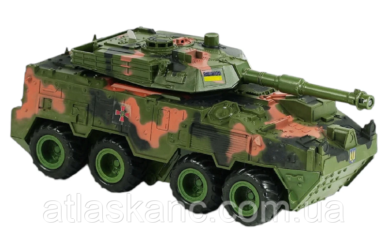 Іграшка Танк колісне інерційне світло звук 25 см у коробці 24186, фото 1