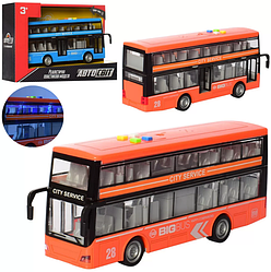 Іграшка Автобус АвтоСвіт дверей відчиняються + світло +звук жовтогарячий 27 см AS-2626