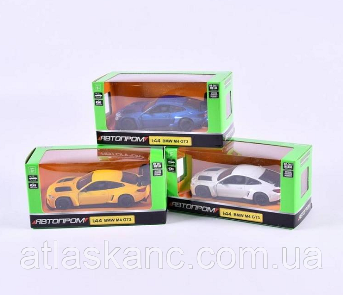 Машинка Автопром BMW M4 GT3 метал інерційна 11 см 4377, фото 1