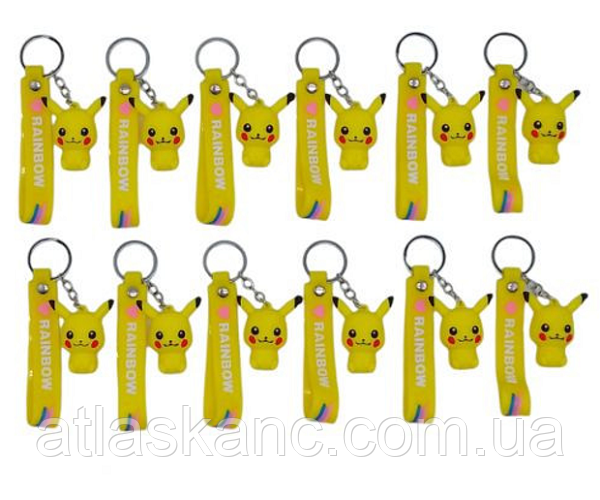 Брелок Пікачу із силіконовим браслетом 5 см 09338, фото 1