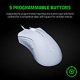 Ігрова миша Razer DeathAdder Essential біла, оптичний сенсор 6400 DPI, 5 програмованих кнопок, ергономічний дизайн, фото 8