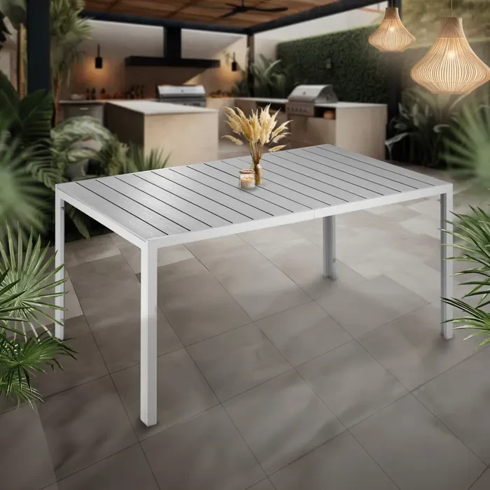 Стіл із регульованими ніжками Bianca 150 x 90 x 74,5 см сріблястий/сірий