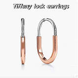 Сережки Тіффані циркони Сріблення й рожеве золото, фото 6