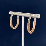 Сережки Тіффані циркони Сріблення й рожеве золото, фото 2