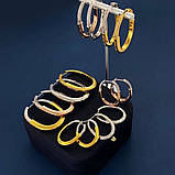 Сережки Тіффані циркони Сріблення й рожеве золото, фото 3