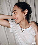 Сережки Тіффані циркони Сріблення й рожеве золото, фото 5