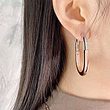 Сережки Тіффані циркони Сріблення й рожеве золото, фото 4