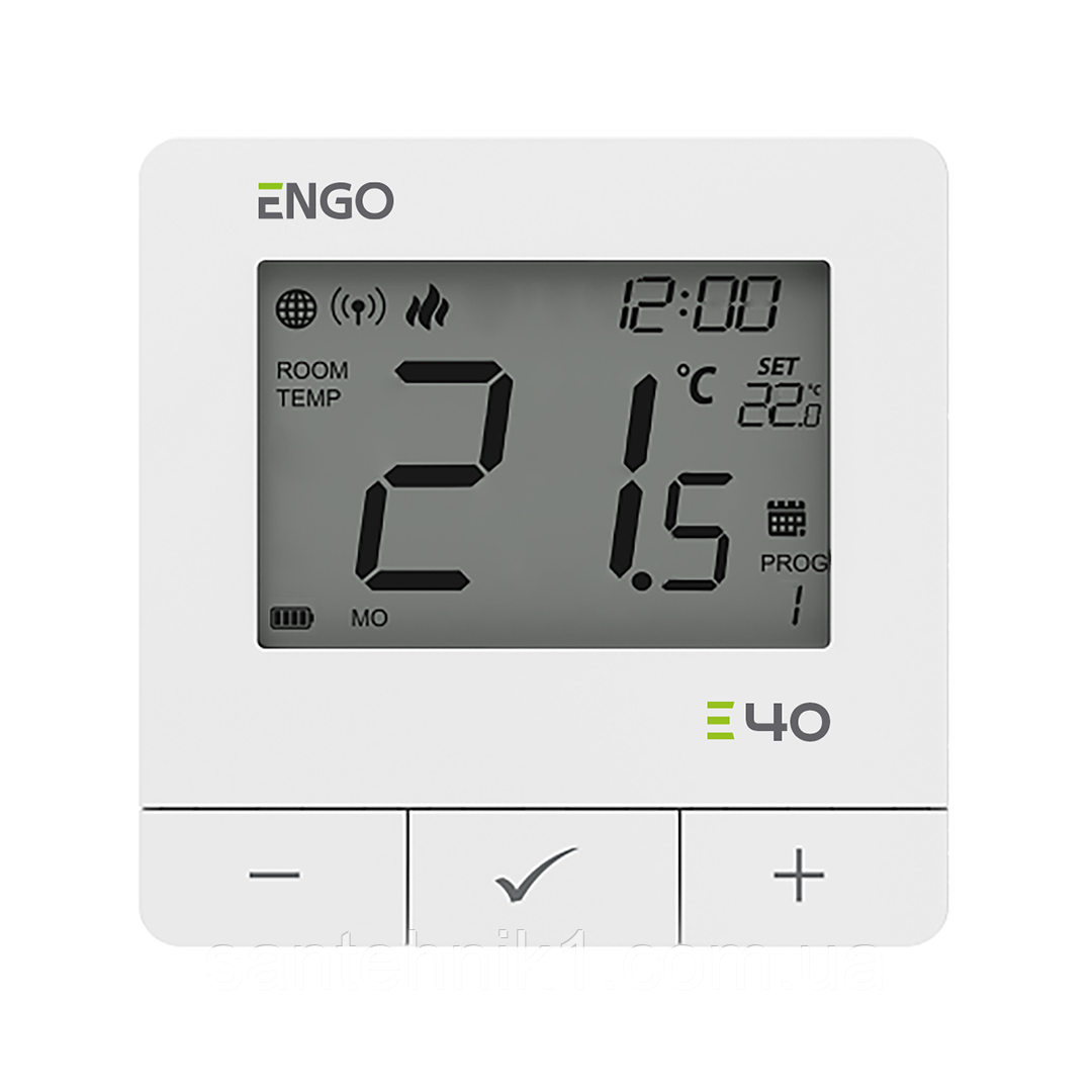 E40-230W - програмований інтернет терморегулятор ZigBee/868 МГц, 230 В, білий