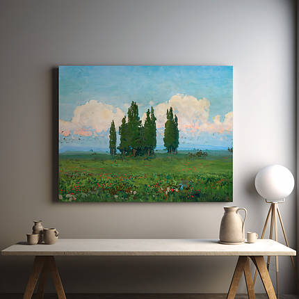 Картина на полотні "Труш Іван, Пейзаж з кіпарисами (1900)", 48×60см, фото 1