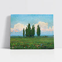 Картина на полотні "Труш Іван, Пейзаж з кіпарисами (1900)", 48×60см, фото 3