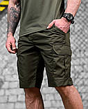 Шорти польовийні полегшені PATRIOT олива з резинкою та кишенями паплін ДЛ7218 ТМ, фото 2