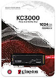 Накопичувач SSD 1 TB Kingston KC3000 M.2 2280 PCIe 4.0 x4 NVMe 3D TLC (SKC3000S/1024G) M.2 2280 DS, фото 5